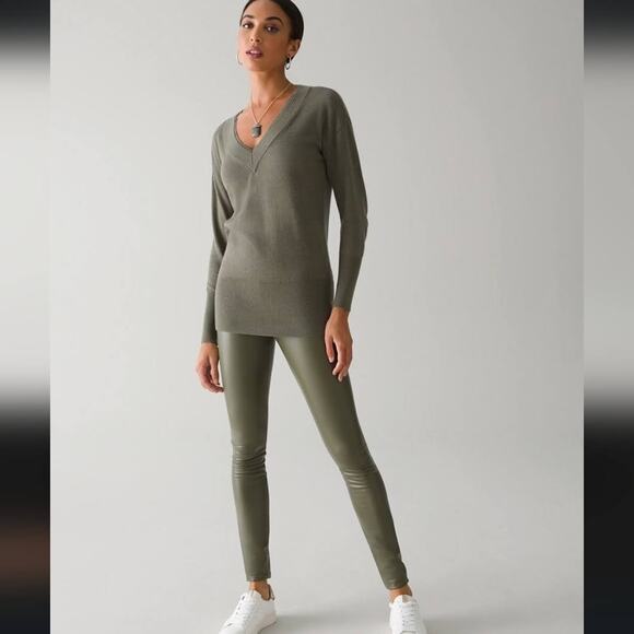 White House Black Market Faux Leather‎ Runway Leggings - Picture 1 of 6